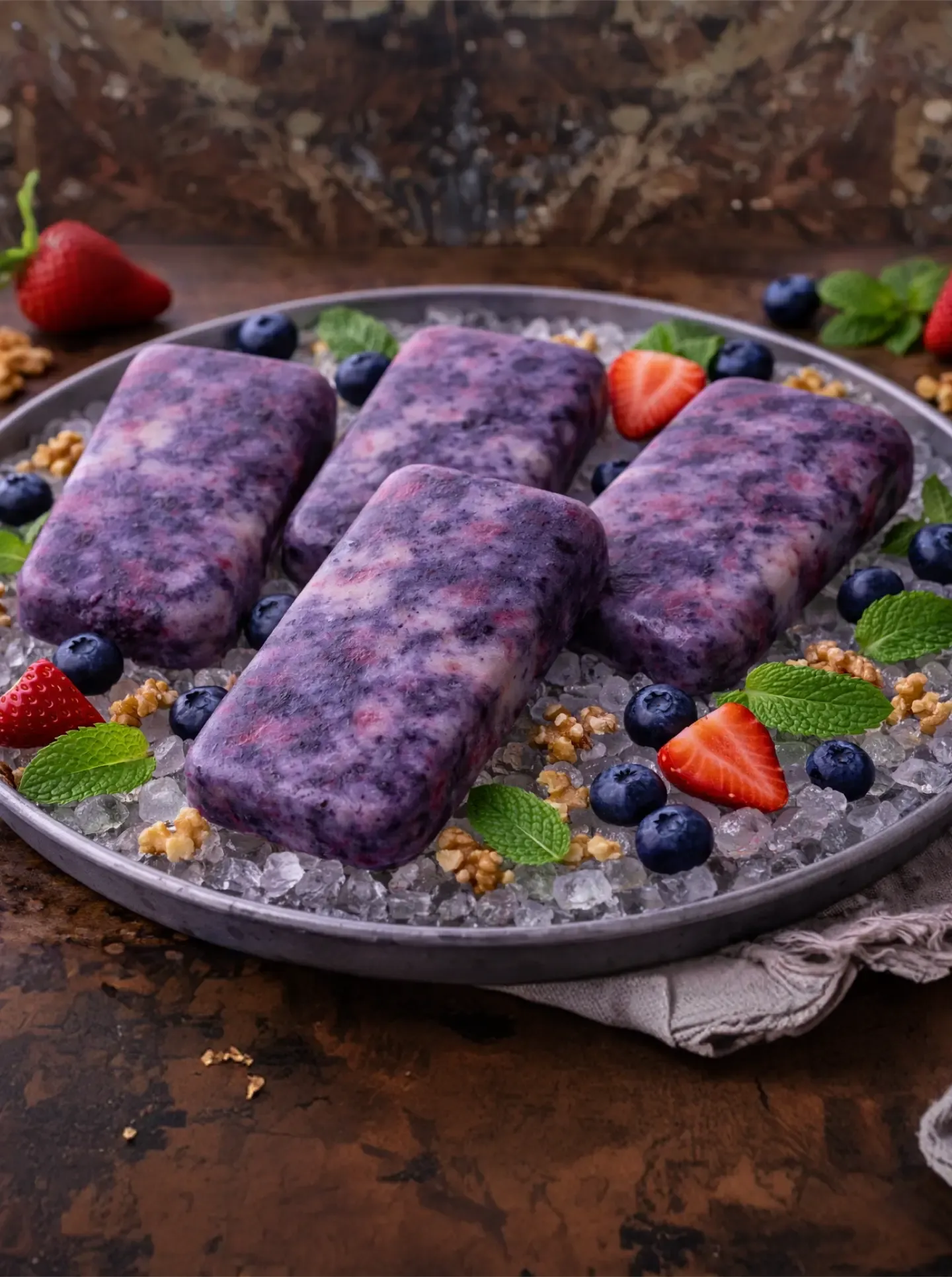 Barritas congeladas de fruta con leche