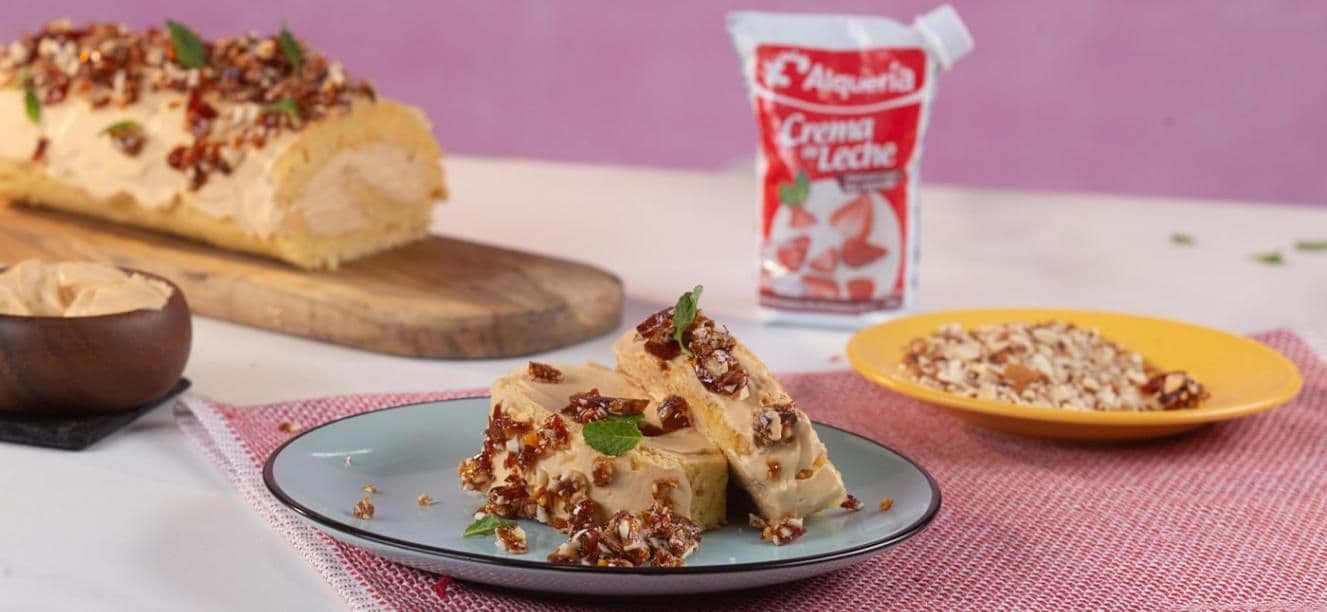 Rollo de caramelo y crema