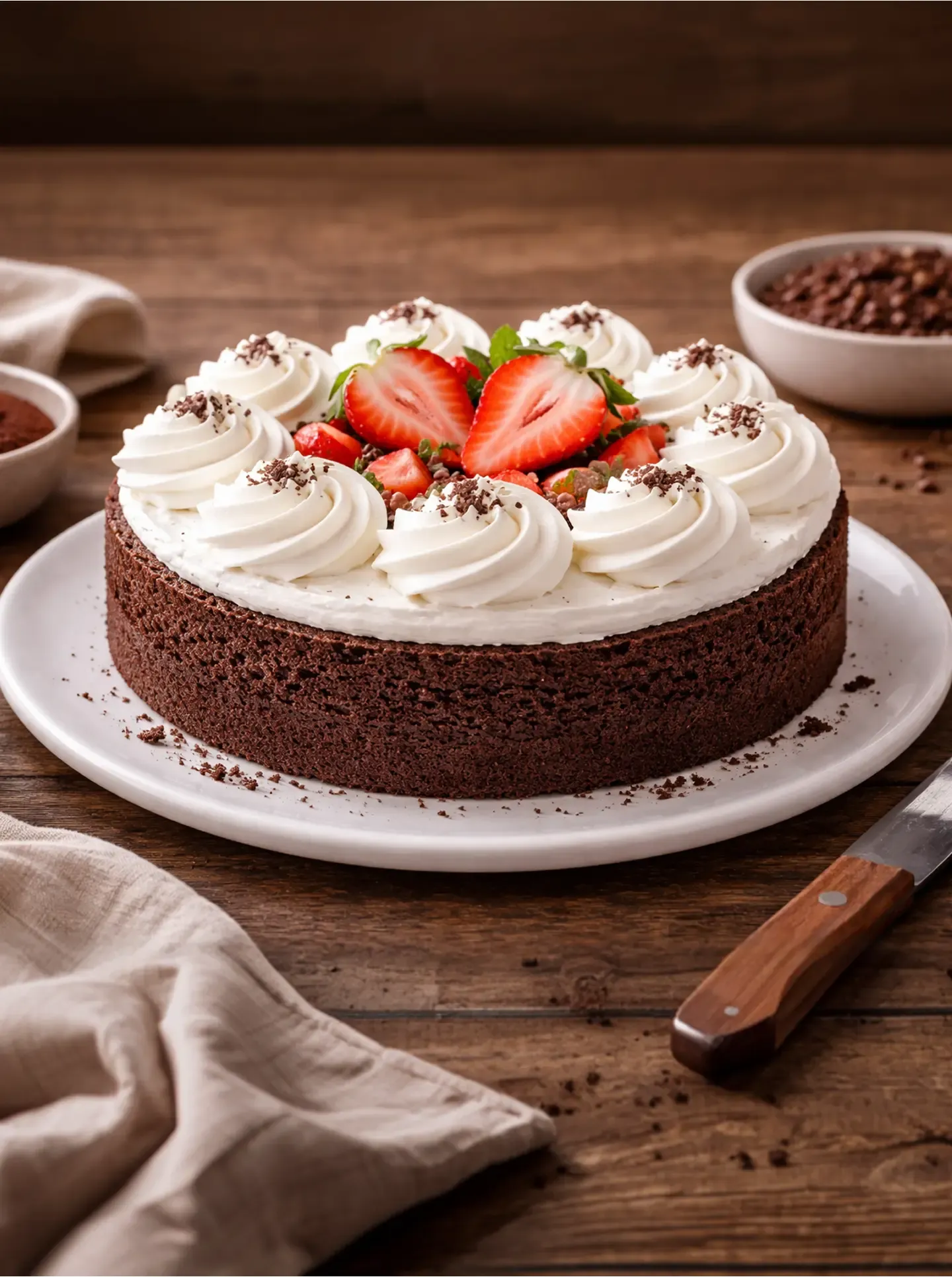 Torta de chocolate con Crema Chantilly