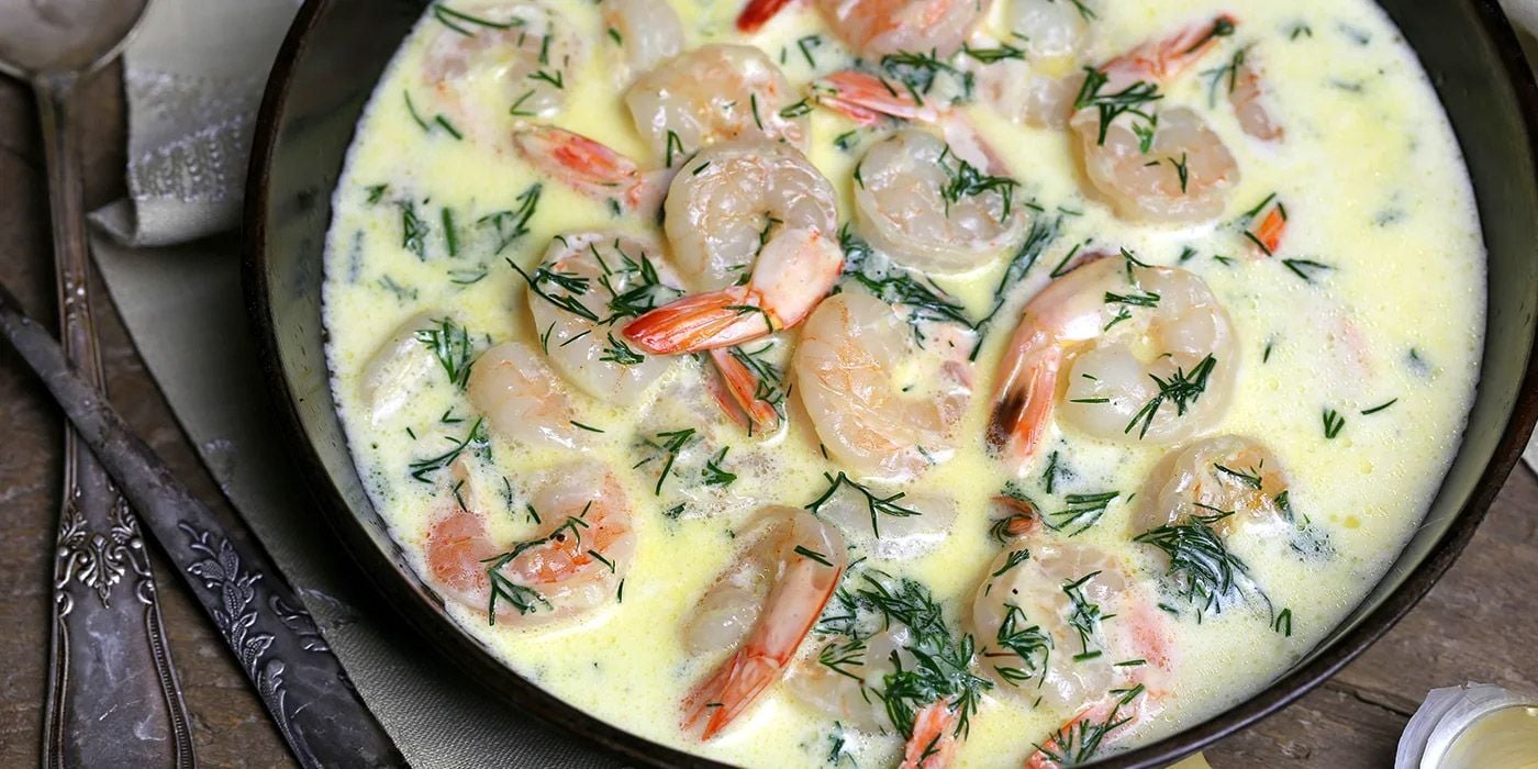 Camarones cremosos