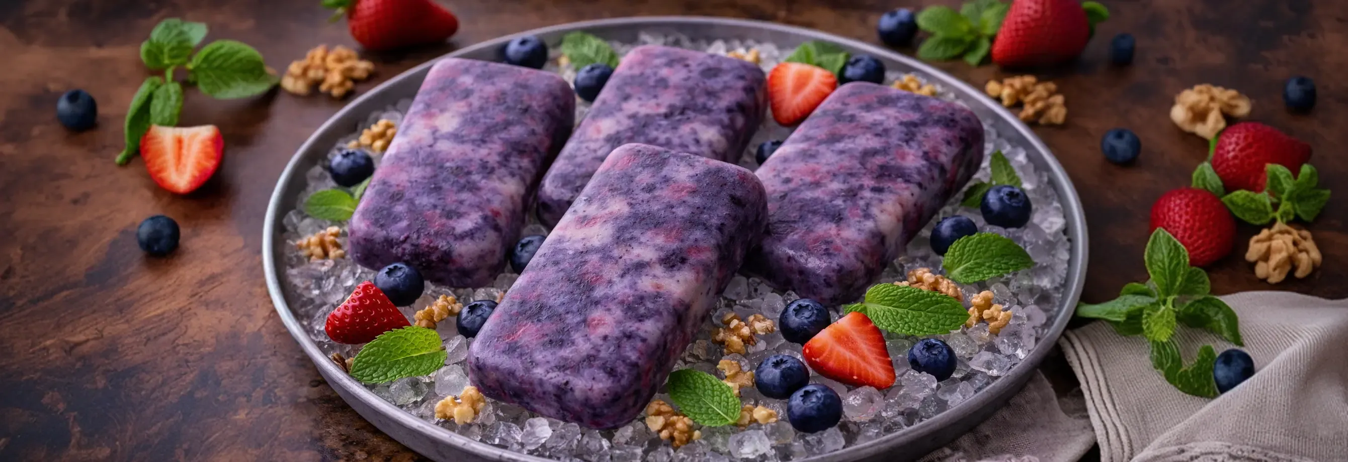 Barritas congeladas de fruta con leche