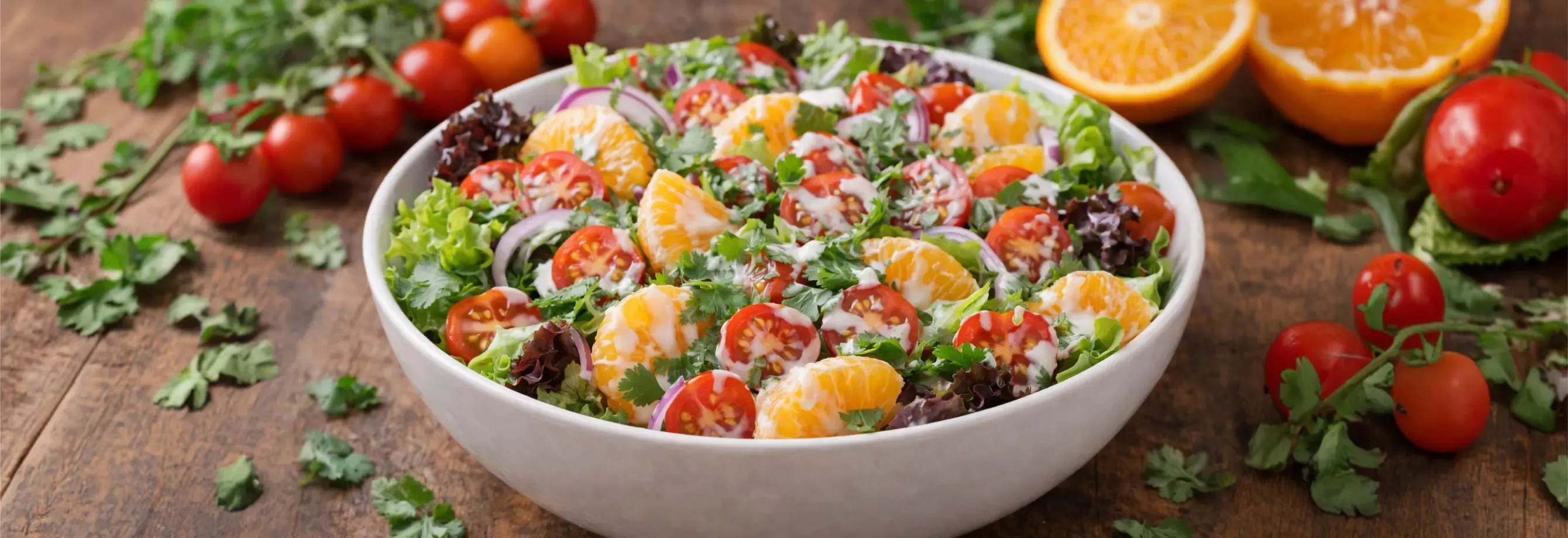 Ensalada blanca con vinagreta blanca