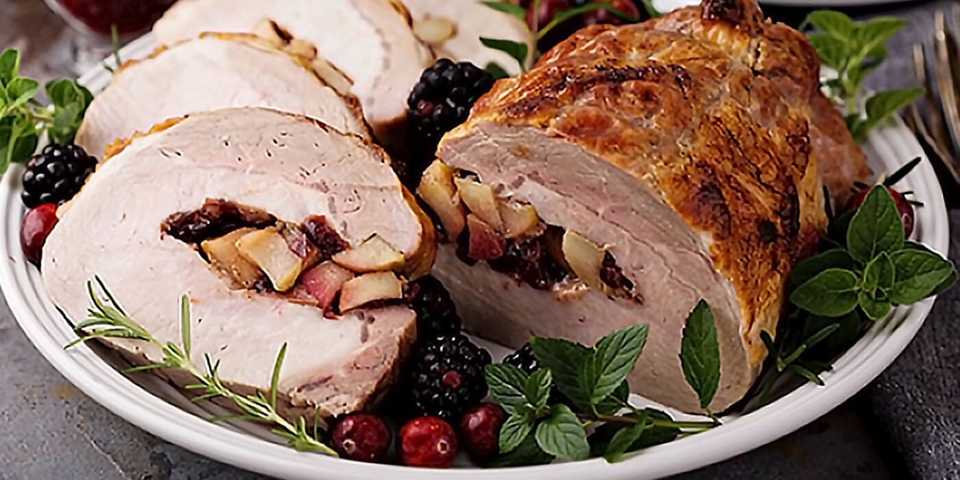 Lomo de cerdo relleno de manzana