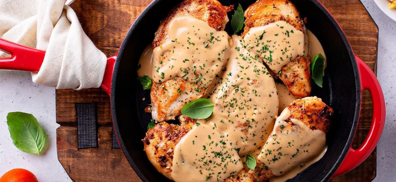 Pechuga de pollo a la crema