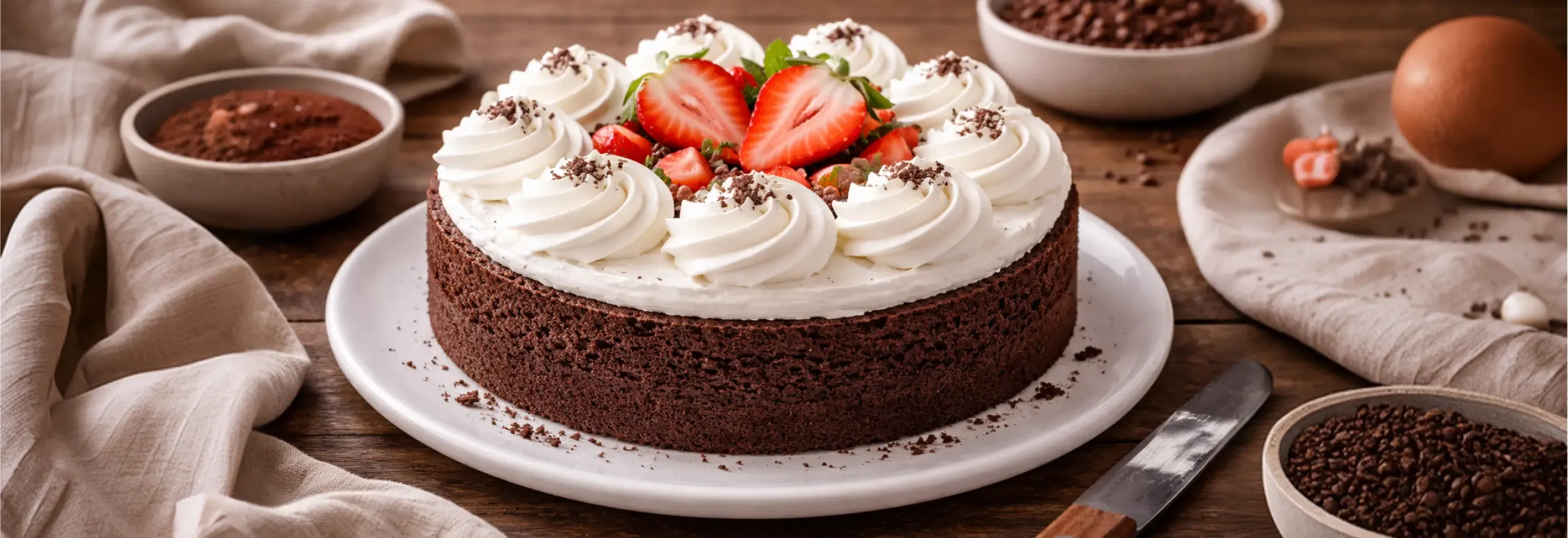 Torta de chocolate con Crema Chantilly