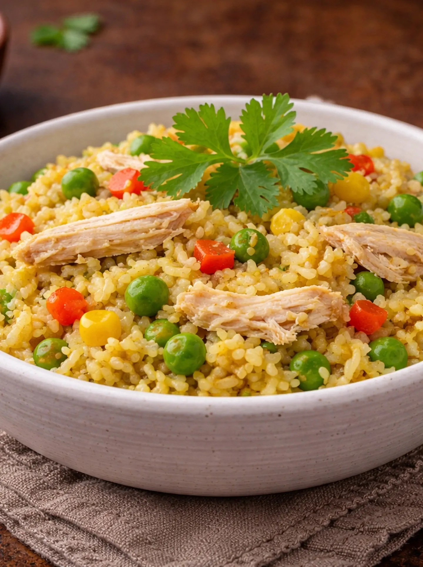 Arroz con pollo cremoso