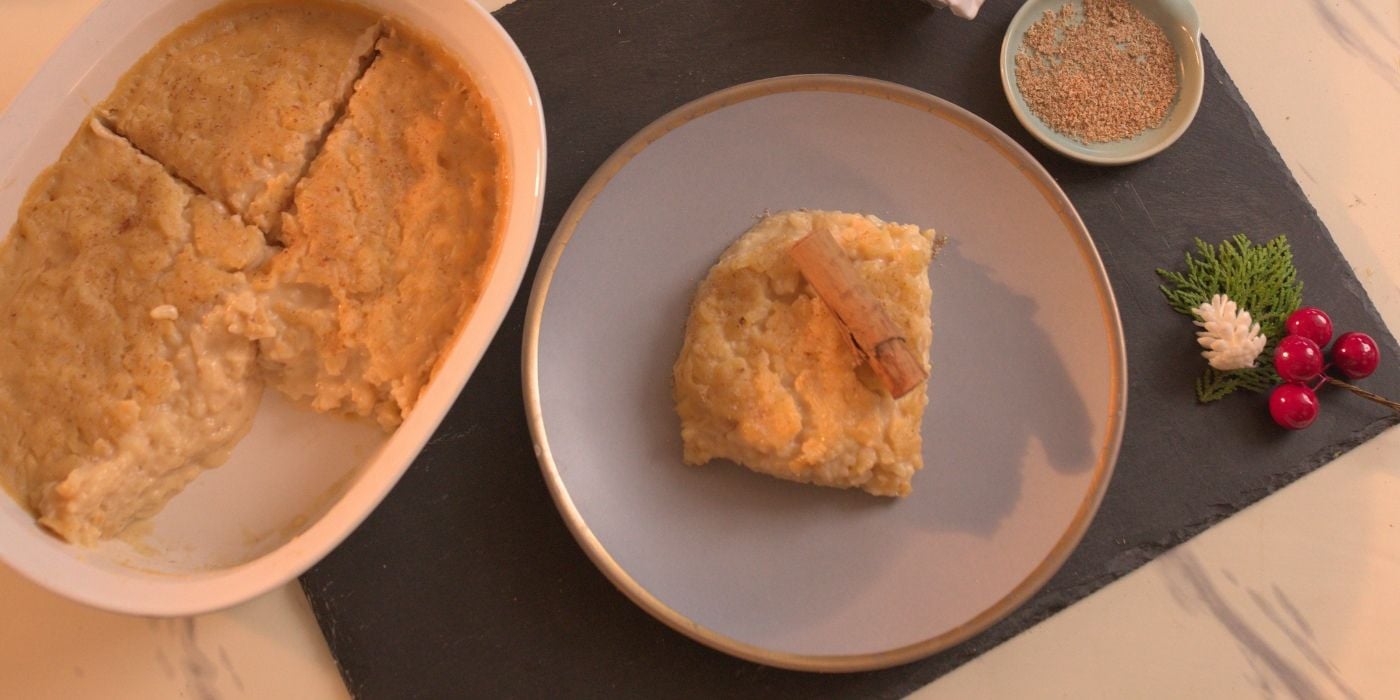 Arroz con leche horneado de arequipe