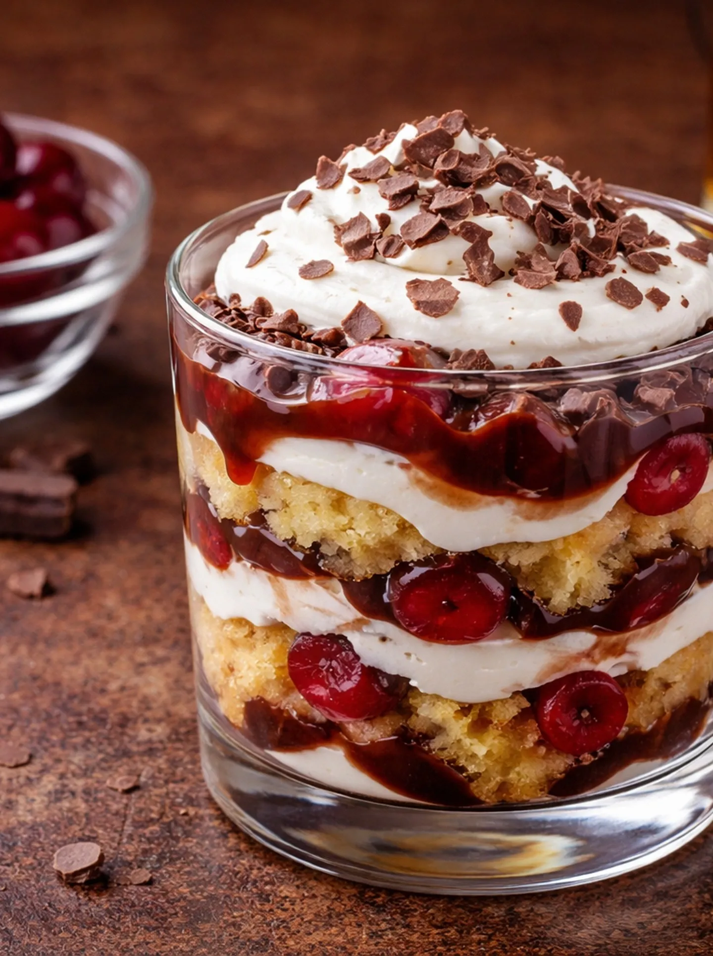 Cerezas con crema y chocolate