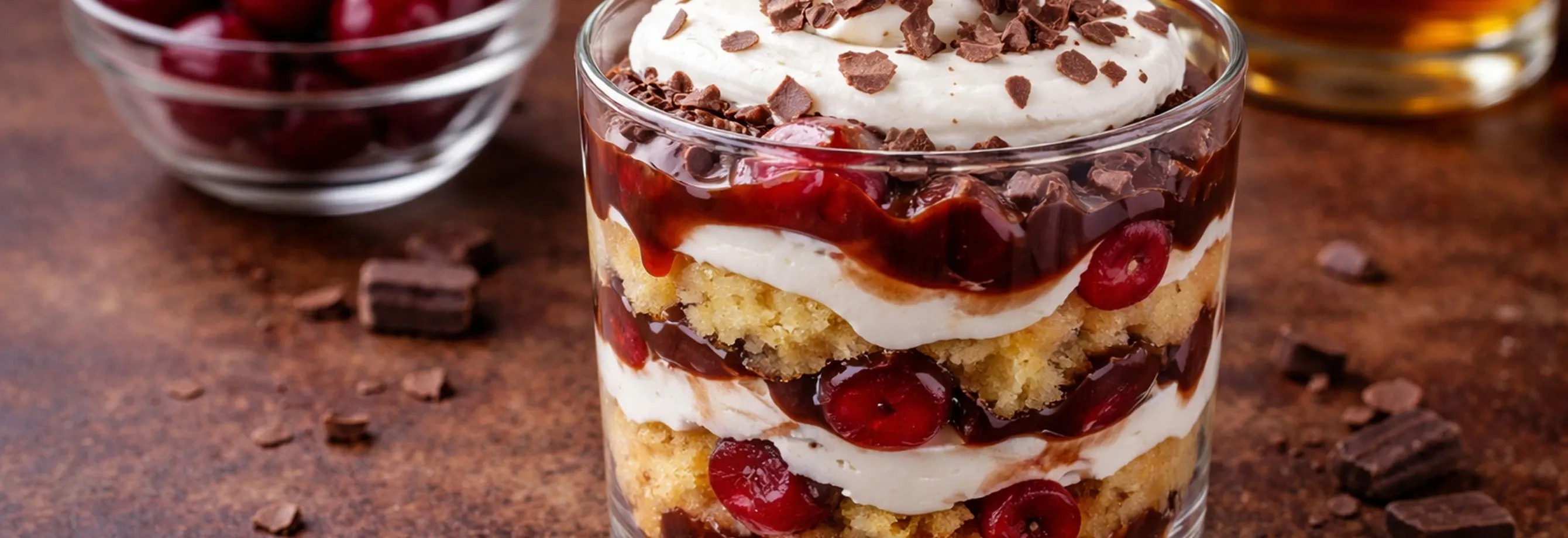 Cerezas con crema y chocolate