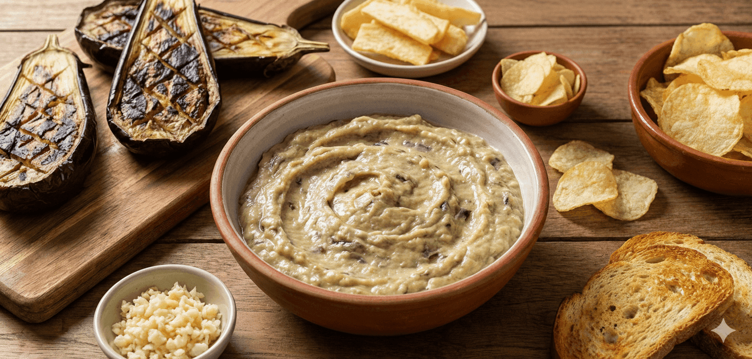 Dip o salsa de berenjena