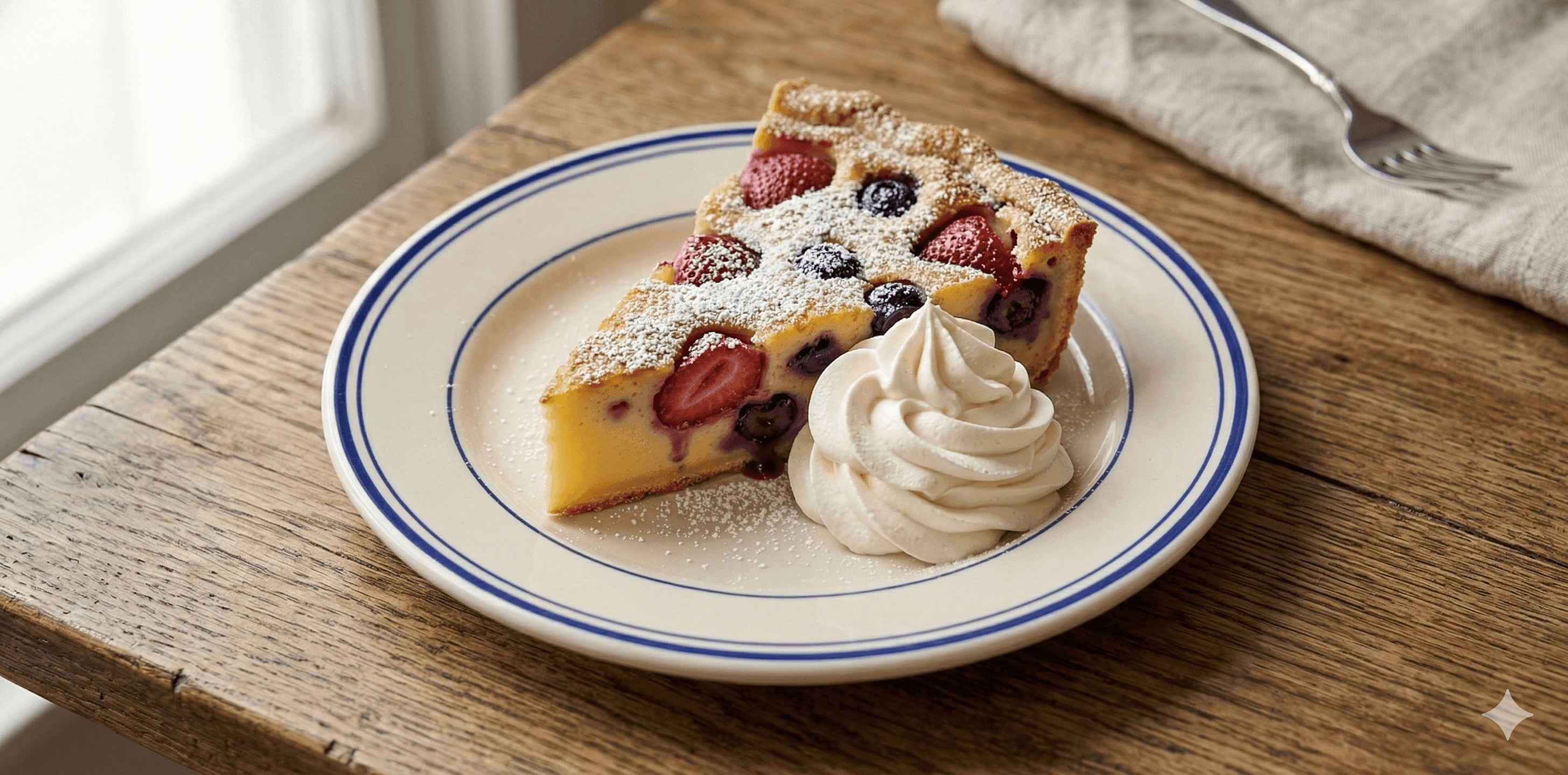 Tarta francesa de frutos rojos con crema chantilly alquería
