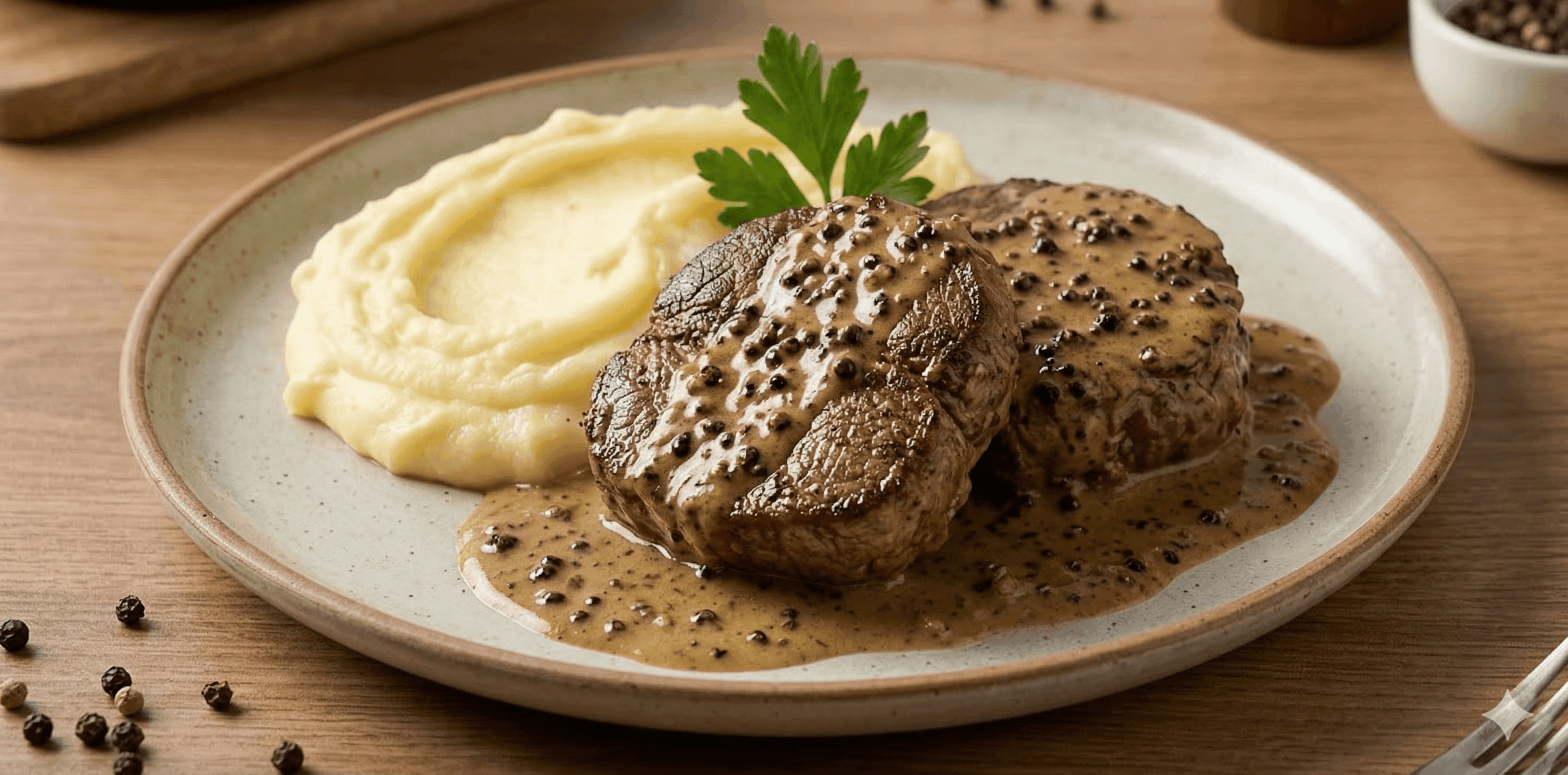 Medallones de carne a la pimienta