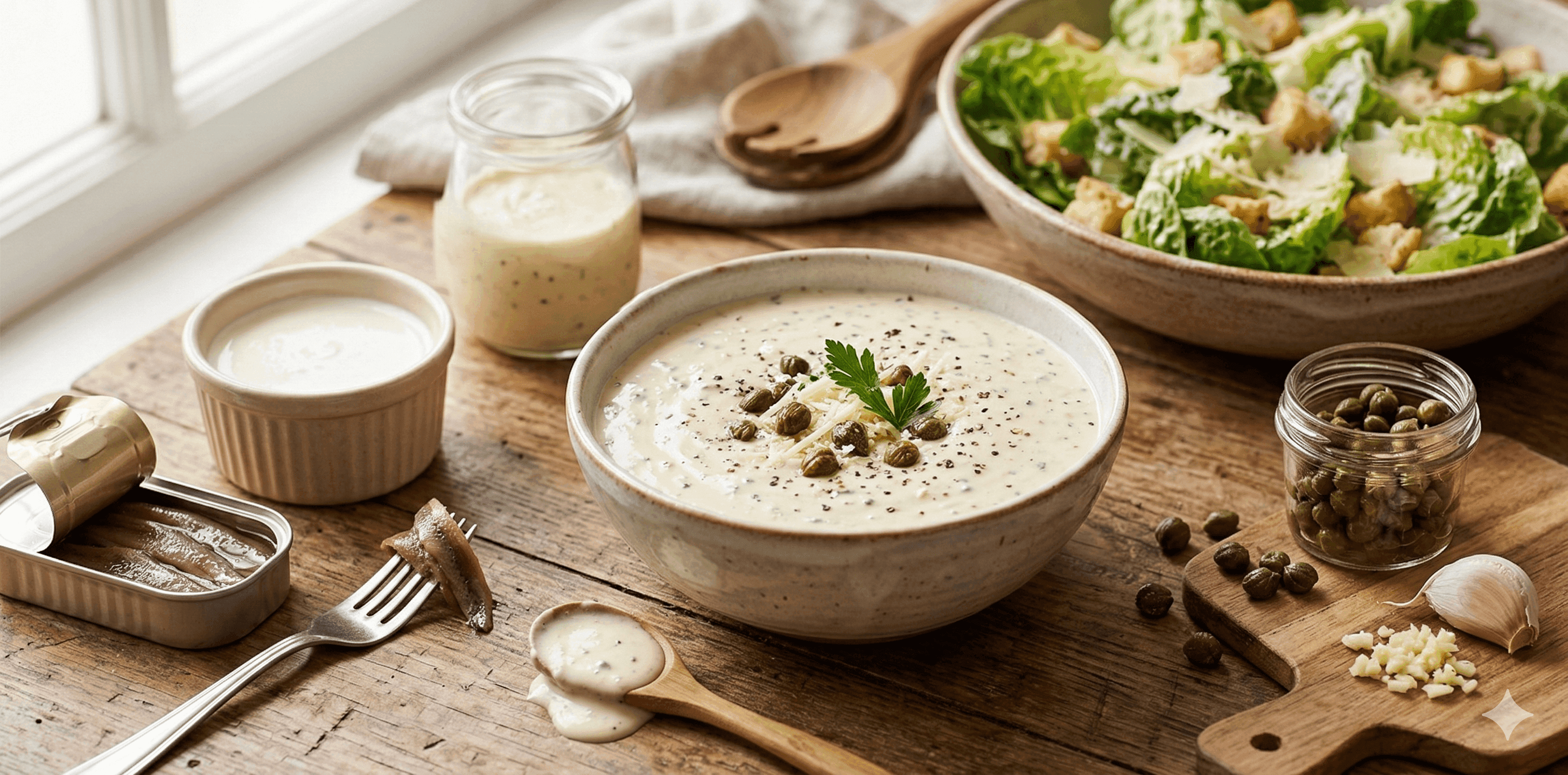 Aderezo tipo Caesar para ensaladas