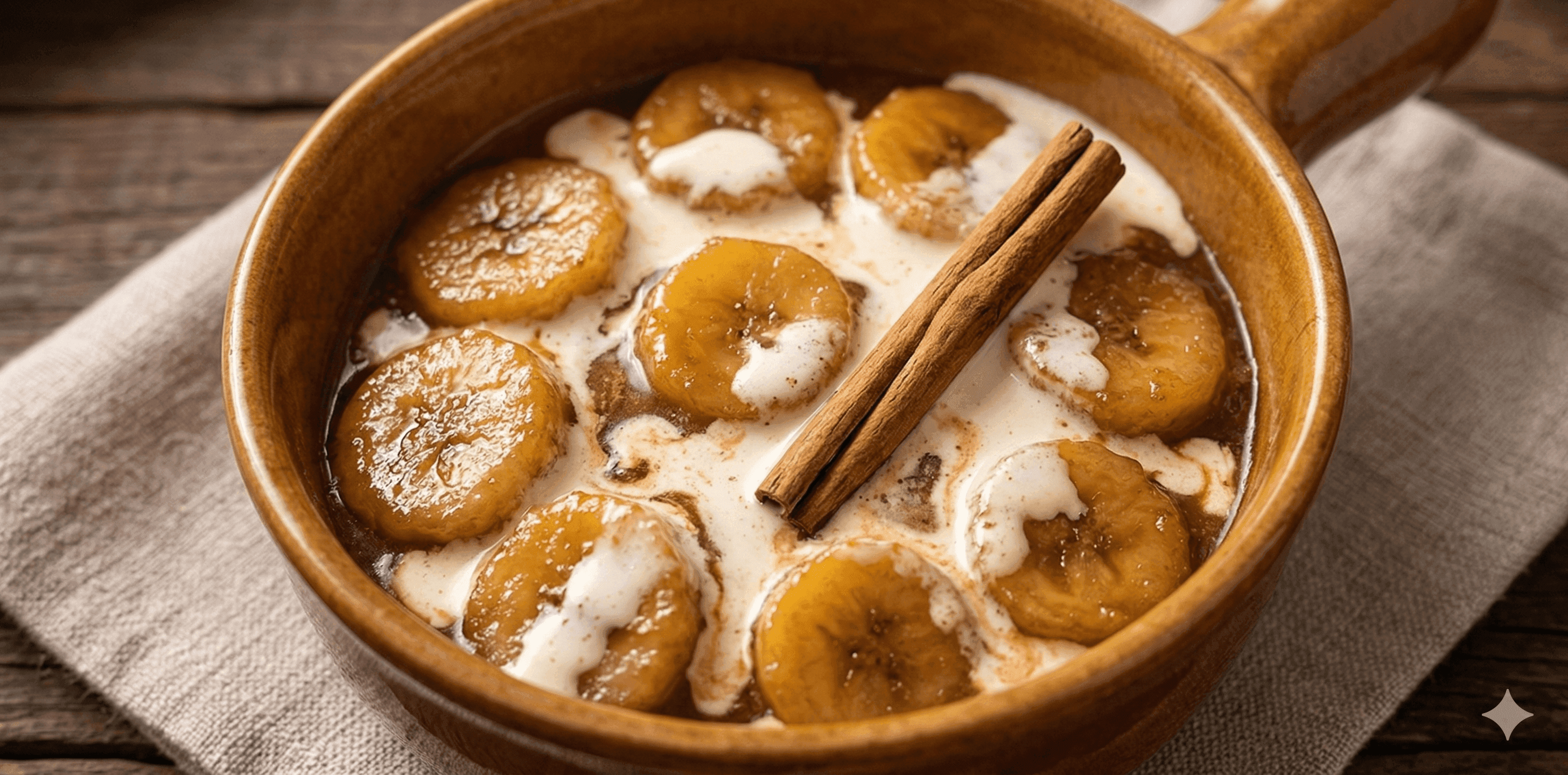 Plátanos con crema de canela