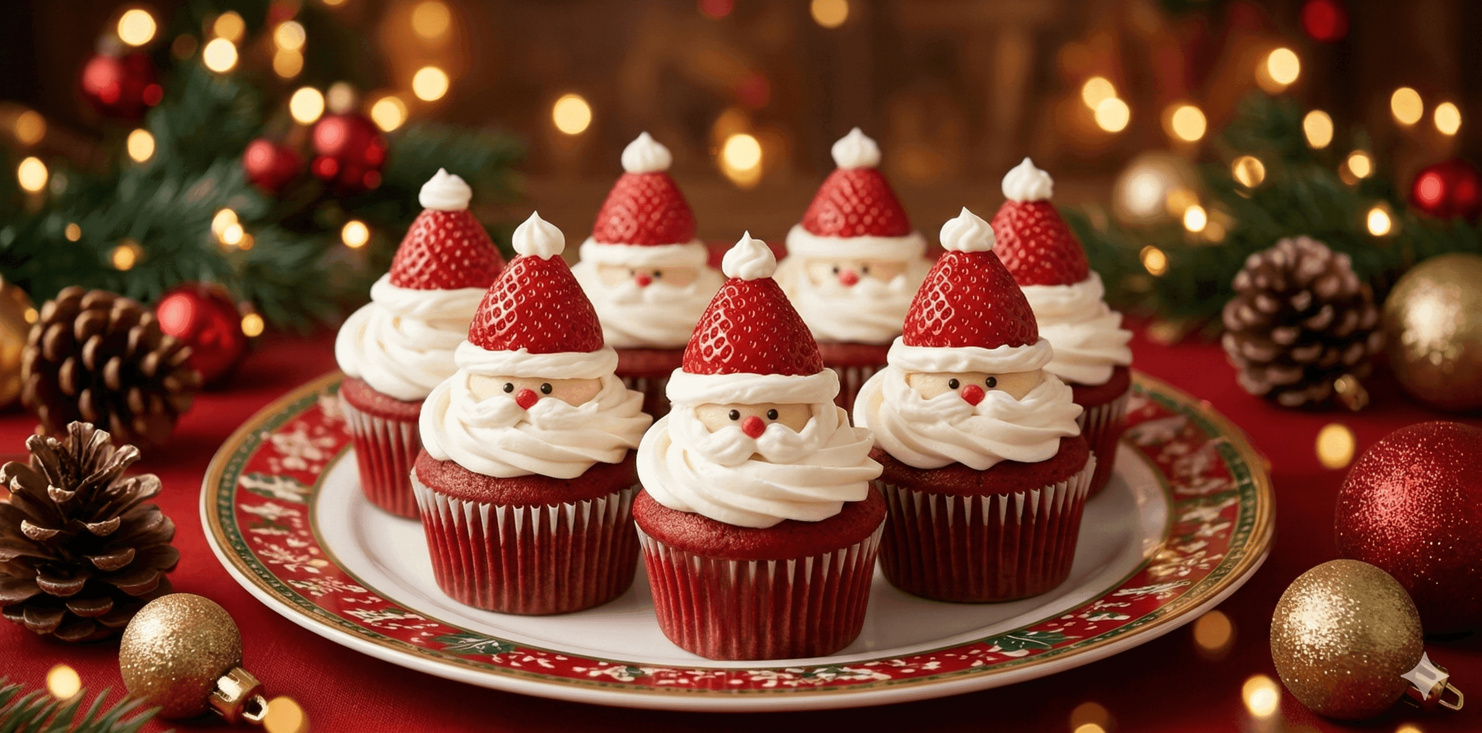 Cupcakes de papá noel