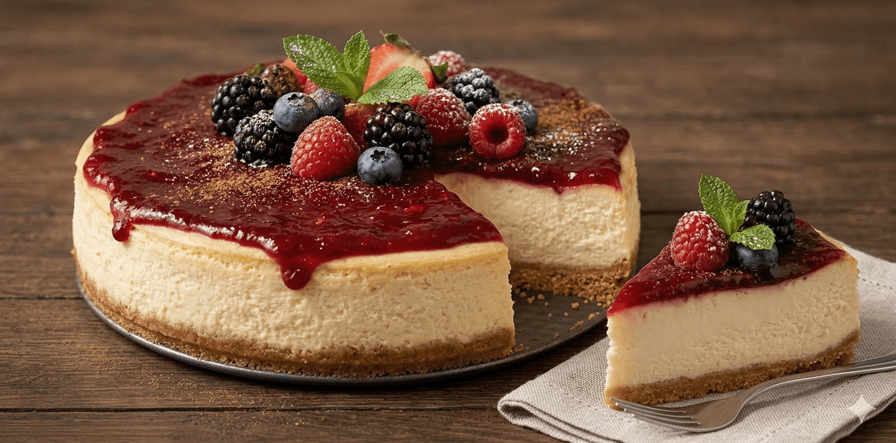 Cheesecake fácil de frutos rojos con Crema de Leche Alquería