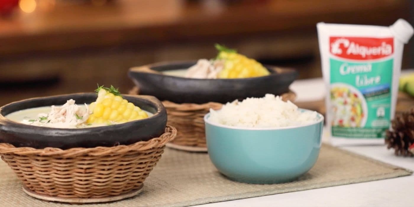 Crema de ajiaco con mazorca