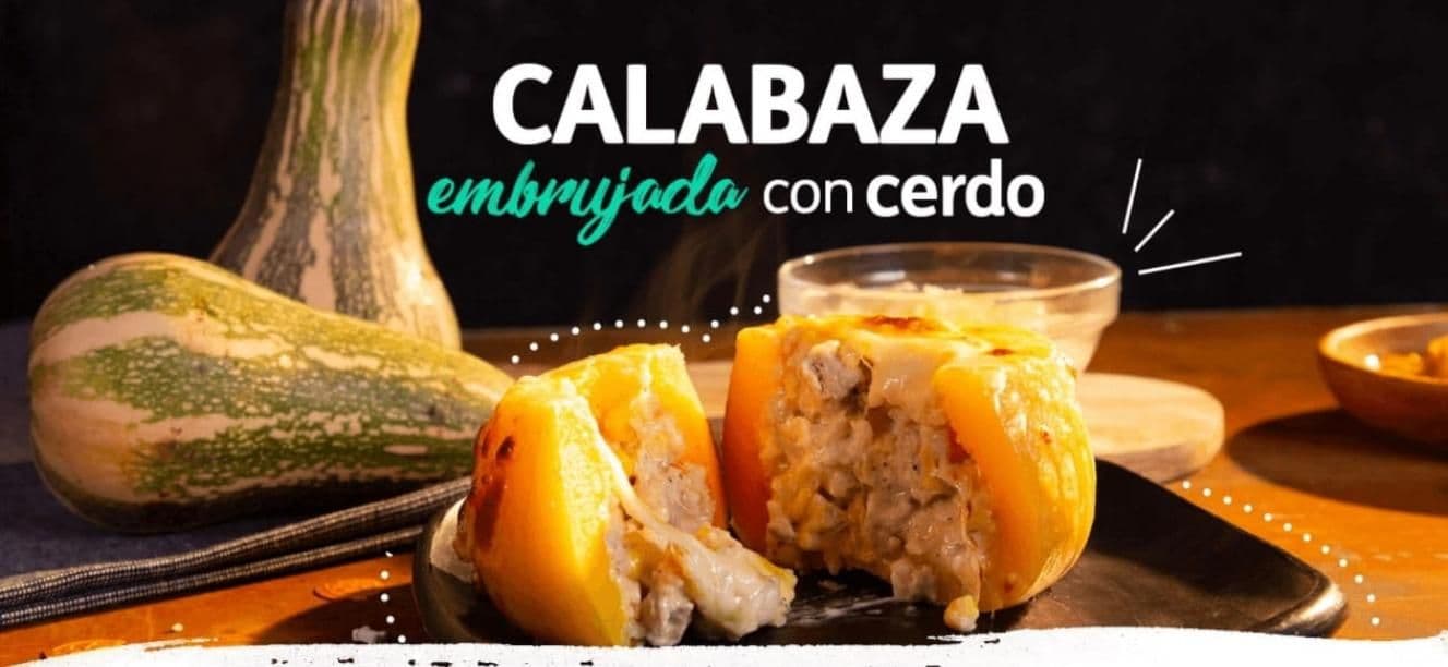 Calabaza embrujada con cerdo