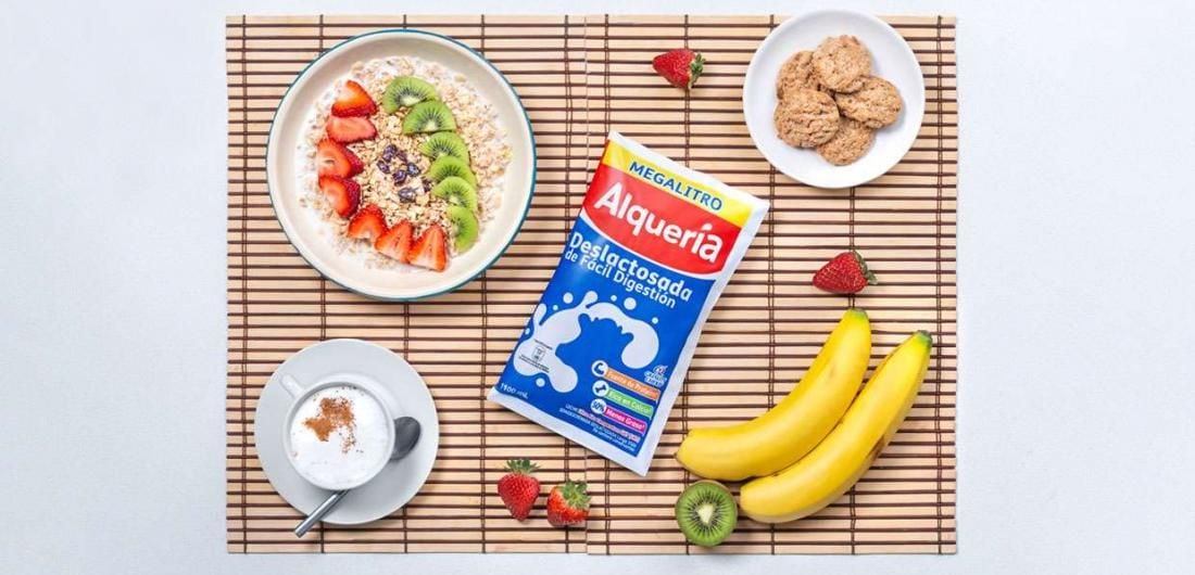 Deliciosos desayunos con frutas y Leche Deslactosada