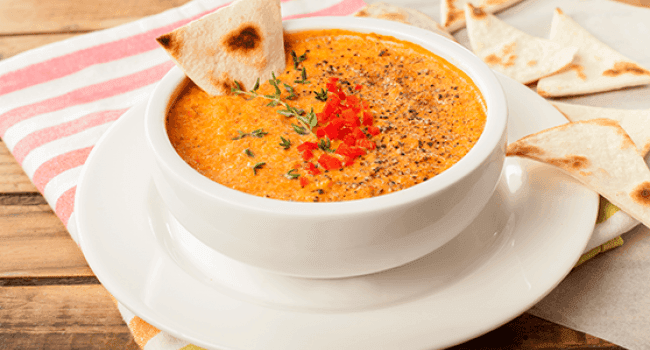 Dip cremoso de pimentones asados