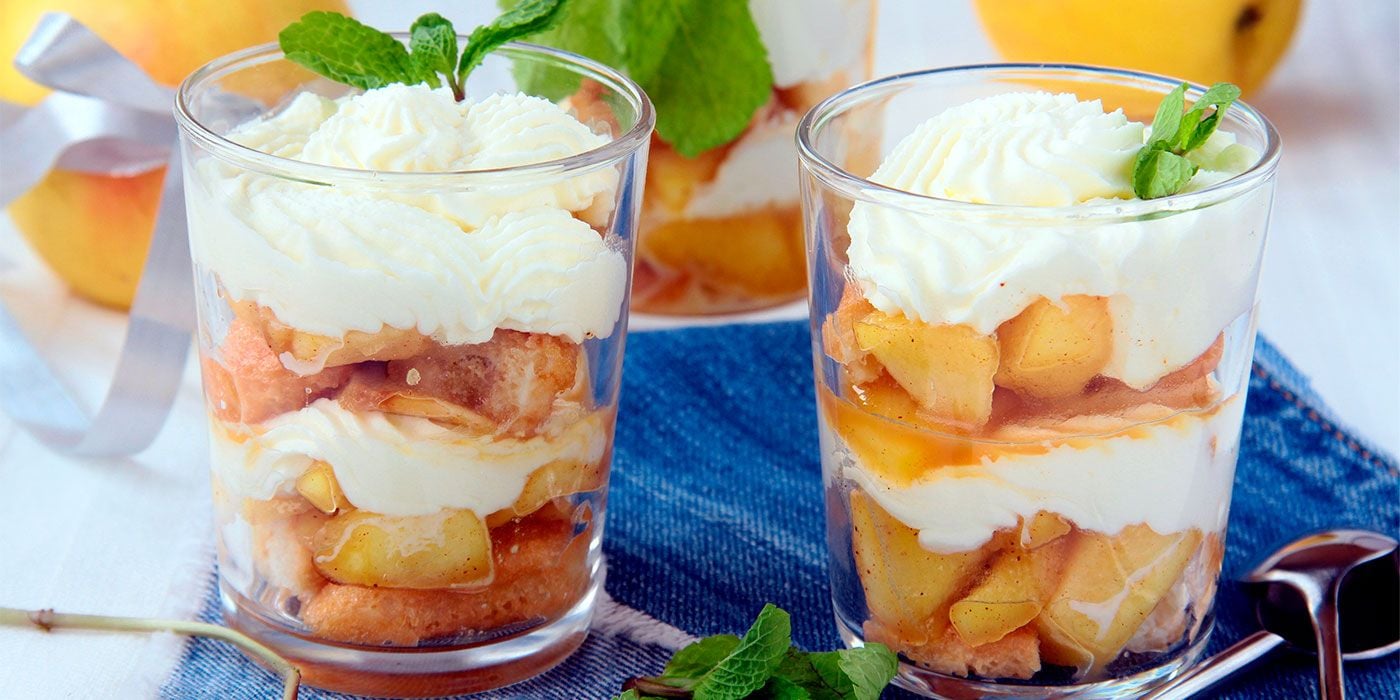 Manzanas salteadas con crema de limon