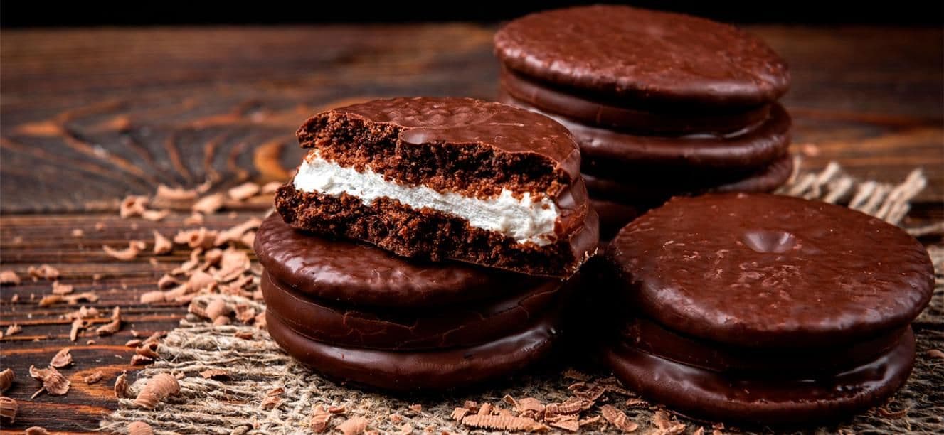 Alfajor de chocolate blanco