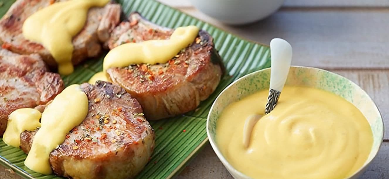 Chuleta de cerdo y mandarina