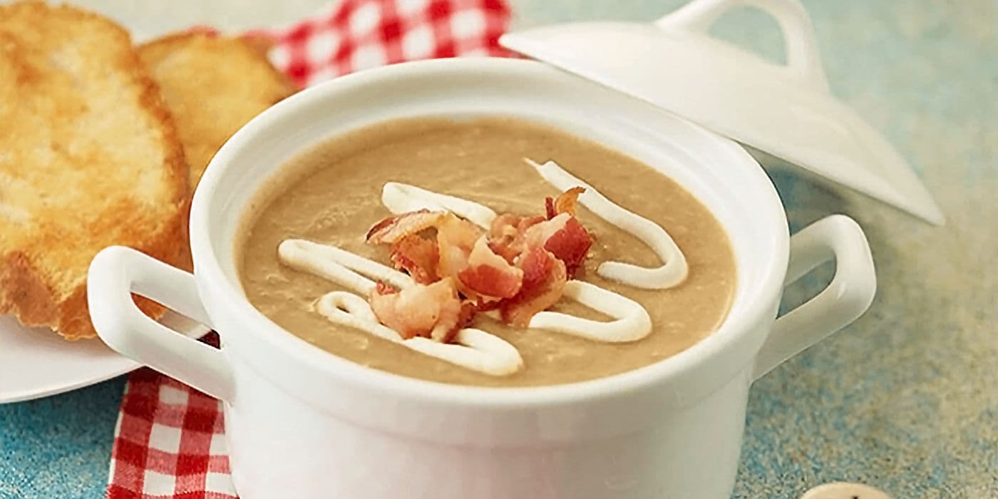 Crema de lentejas y tocineta