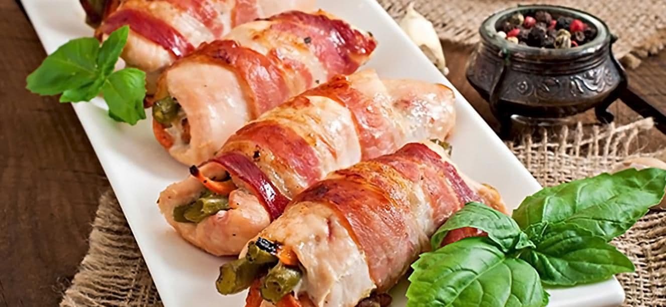 Rollitos de pollo navideños