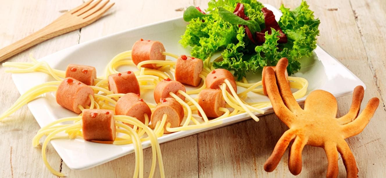 Aranitas de pasta con crema