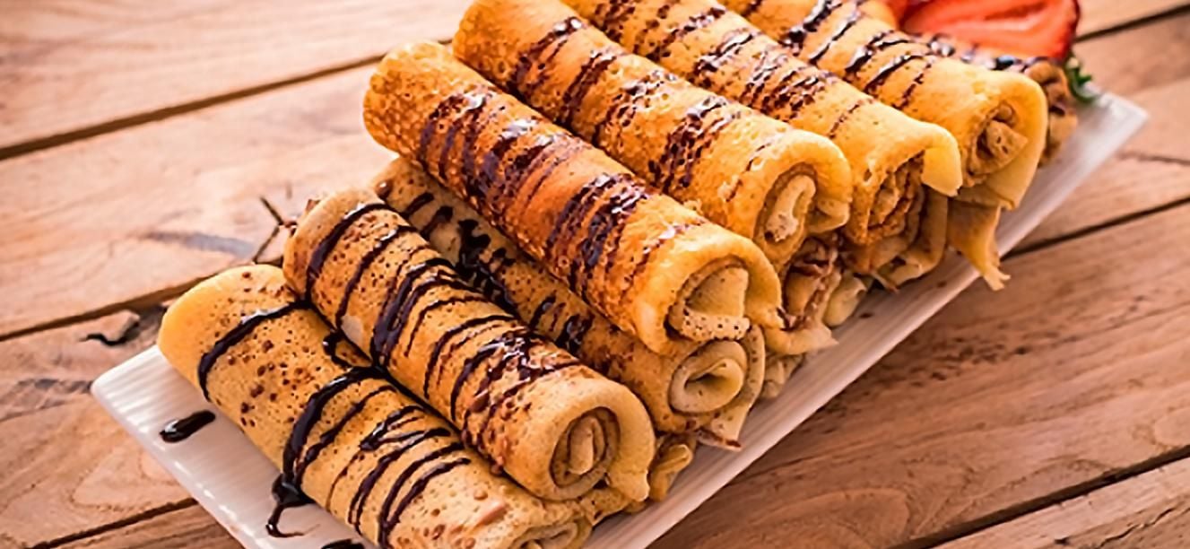 Rollitos franceses de pan molde y crema de avellana