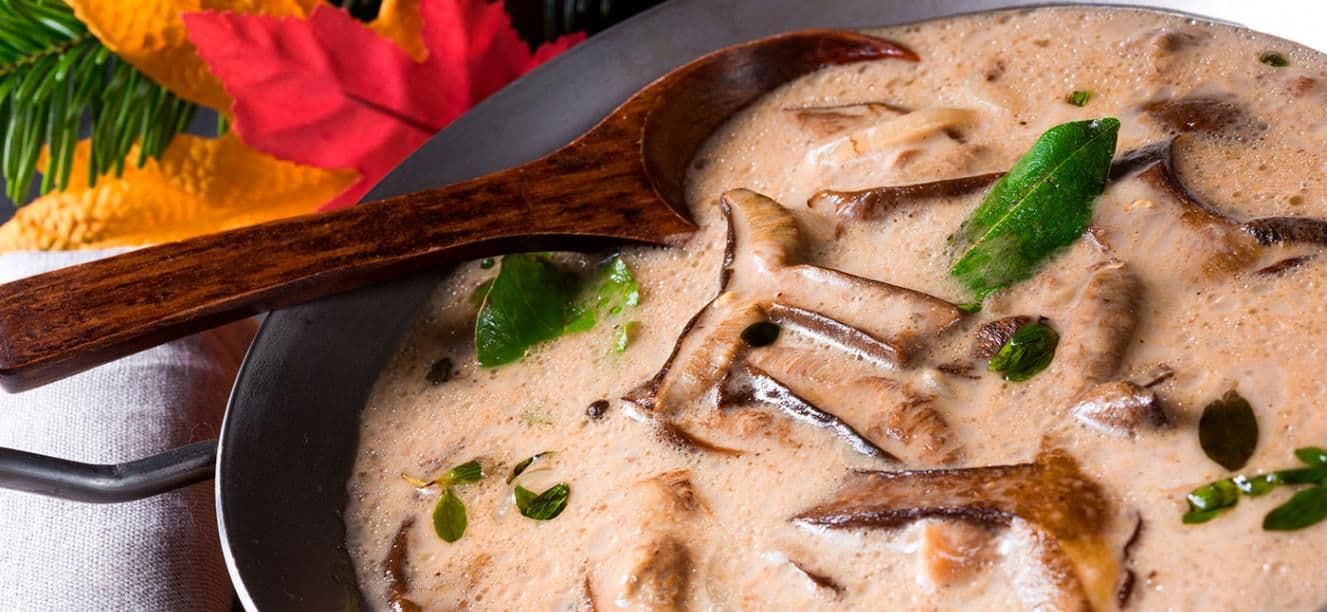 Salsa de champinones y vino tinto