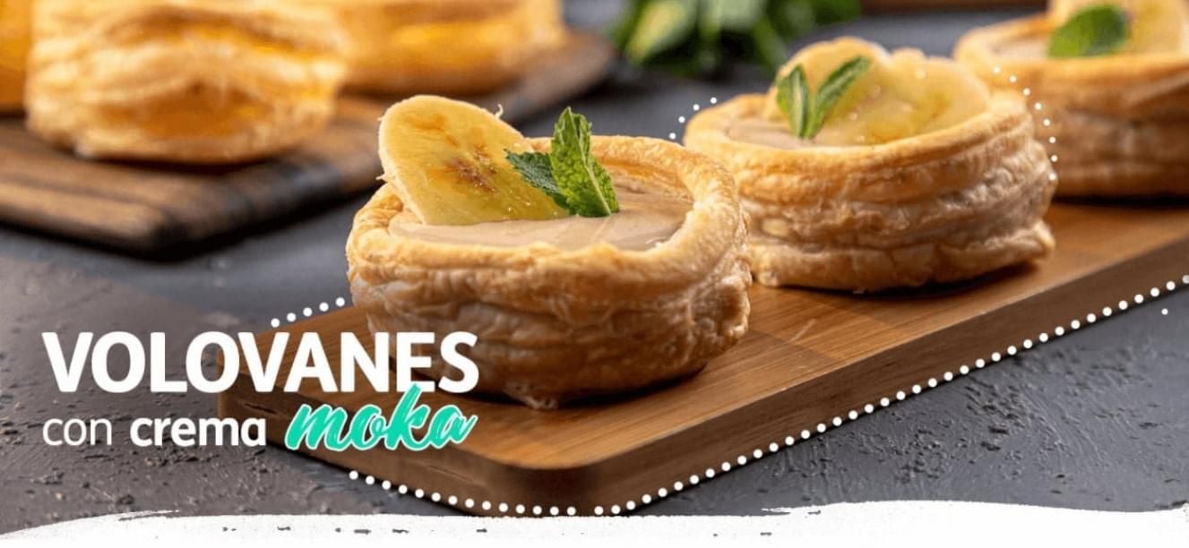 Volovanes con crema moka