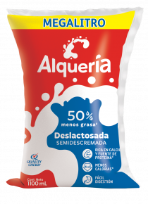 Leche Deslactosada 50% menos grasa Alquería Leche Deslactosada 50% menos grasa Alquería